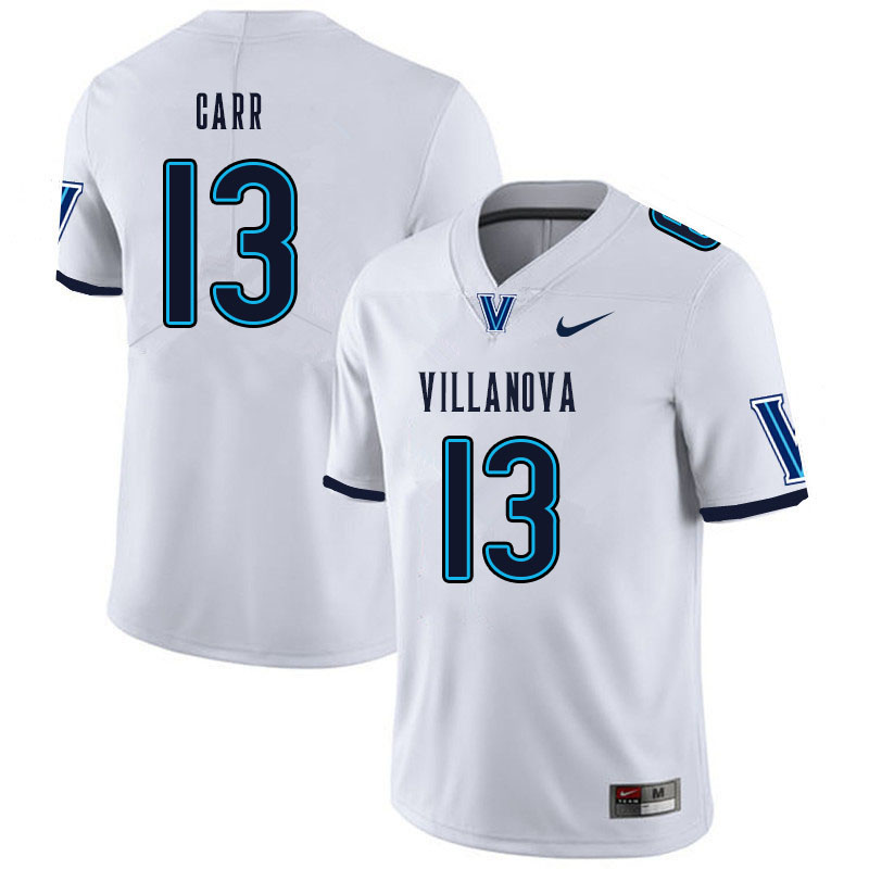 Men #13 Ethan Carr Villanova Wildcats College Football Jerseys Sale-White - Click Image to Close